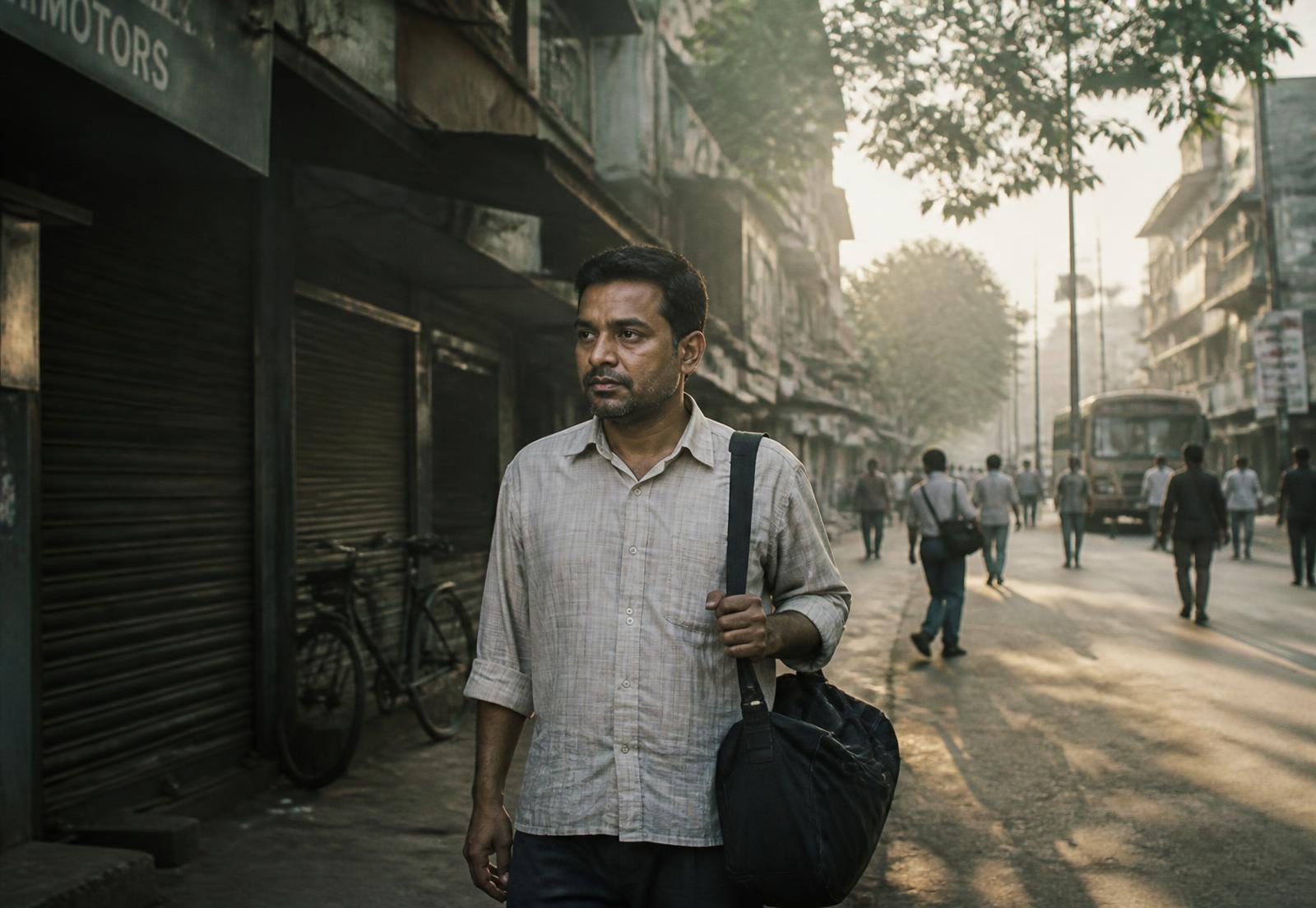 A man taking PRIME with a glass of water before an early start
